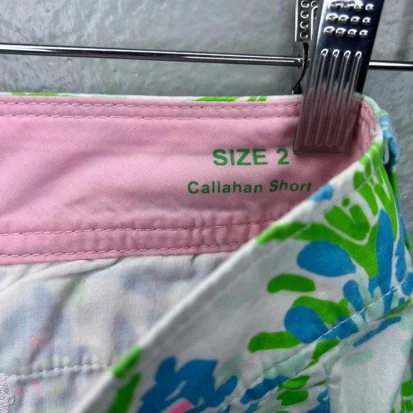 Lilly Pulitzer Callahan Shorts | Size 2 | Blue Green Pink Print - Picture 8 of 10